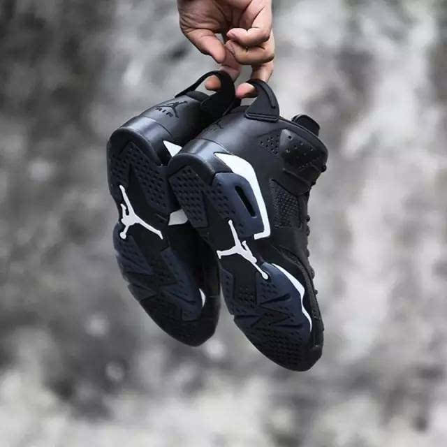 【爆款】aj6皮面黑豹现货秒发!air jordan 6"black cat"