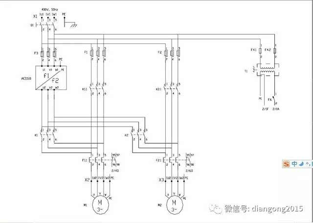 abb acs510一拖二电路图