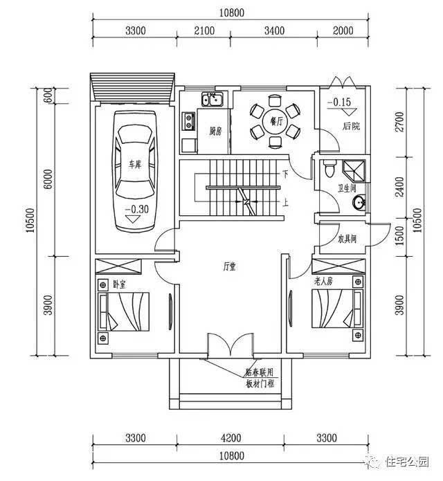 新农村自建房3层户型,宅基地11x10米,含平面图纸