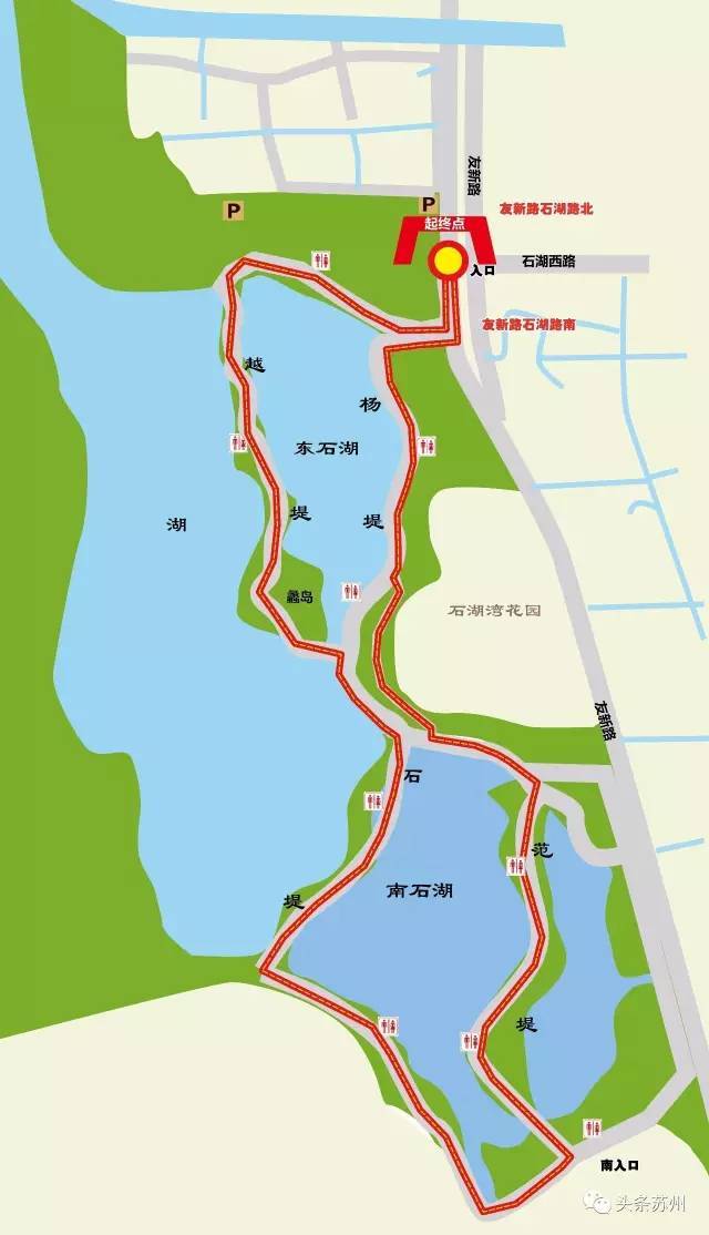 石湖景区路线图图片