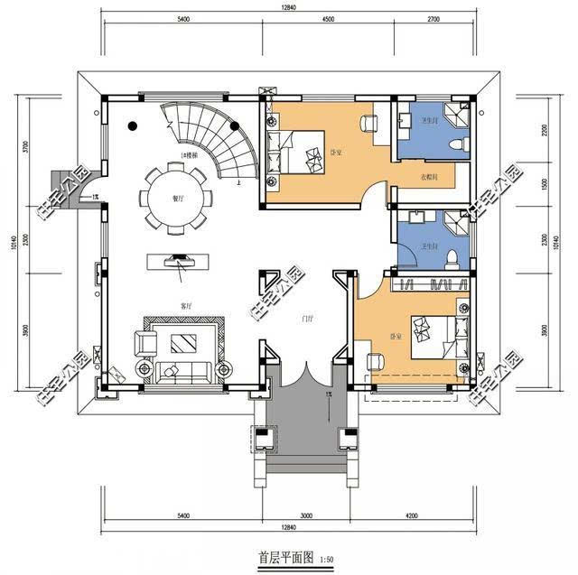 新農村別墅,挑空客廳旋轉樓梯配火炕,你覺得搭?