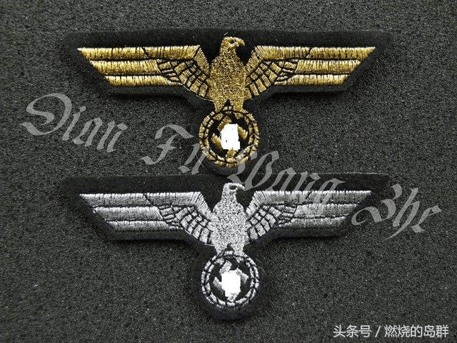丝线缝制的纳粹鹰徽 给纳粹设计制作军服的企业是hugo boss