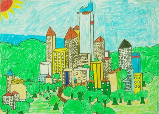 森林城市 美丽家园大良街道中小学生绘画大赛作品欣赏,你最喜欢哪一