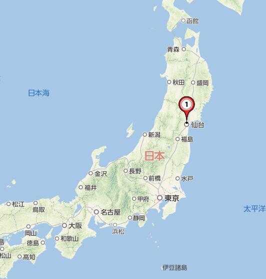 日本仙台地理位置图片