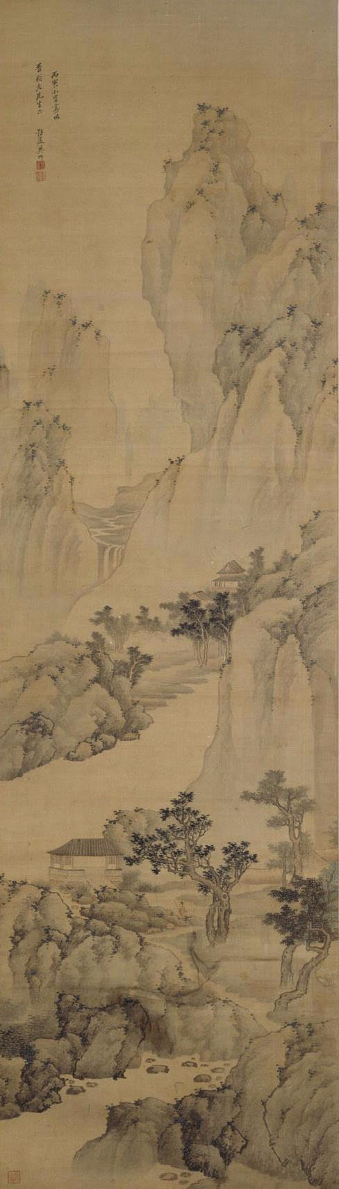 石涛擅画山水及花果兰竹,兼工人物,以笔意纵恣,不拘成法,构图新奇见长