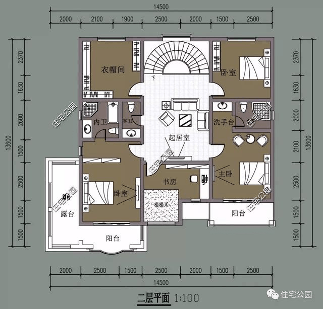 現代農村別墅,室內適合採用旋轉樓梯嗎?