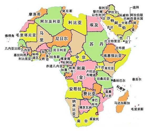 非洲分布格局图片