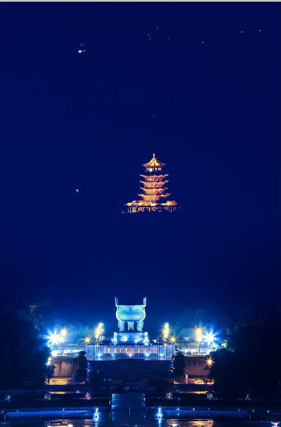广安思源广场夜景图片