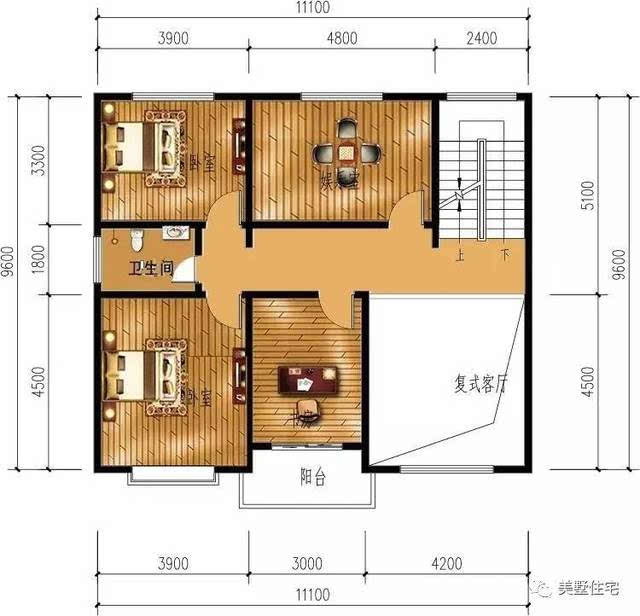 11x10米农村自建房,落地窗设计在村里首家