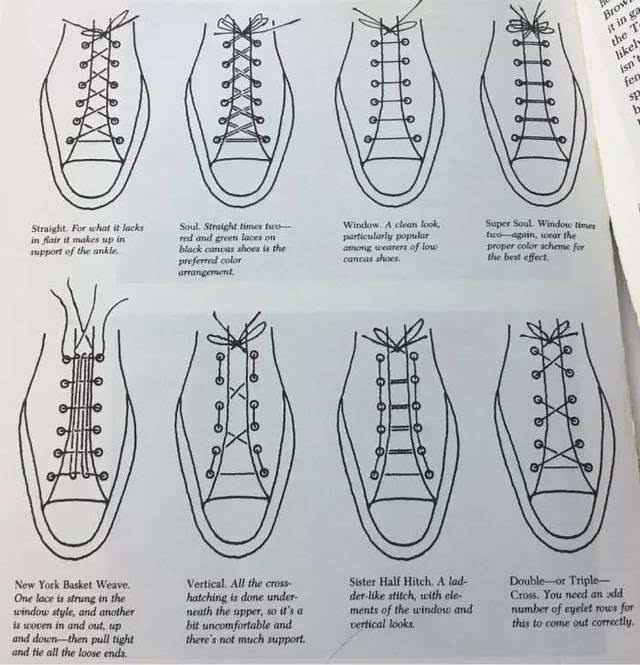 鞋带的 8 种穿法