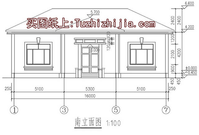 本戶型為農村三間平房設計圖,帶外觀效果圖,戶型南北通透,採光好,此