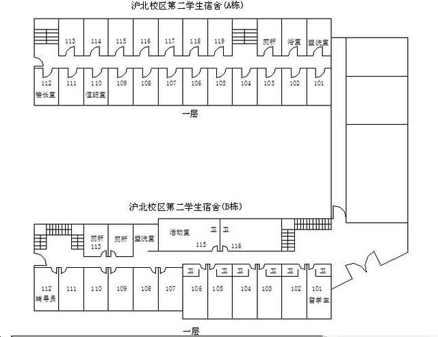 宿舍楼首层平面图图片