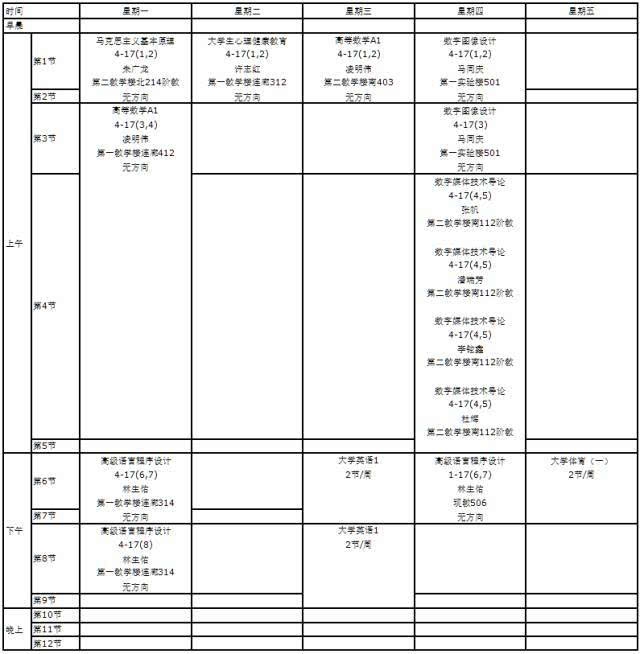 数字媒体艺术课程表图片