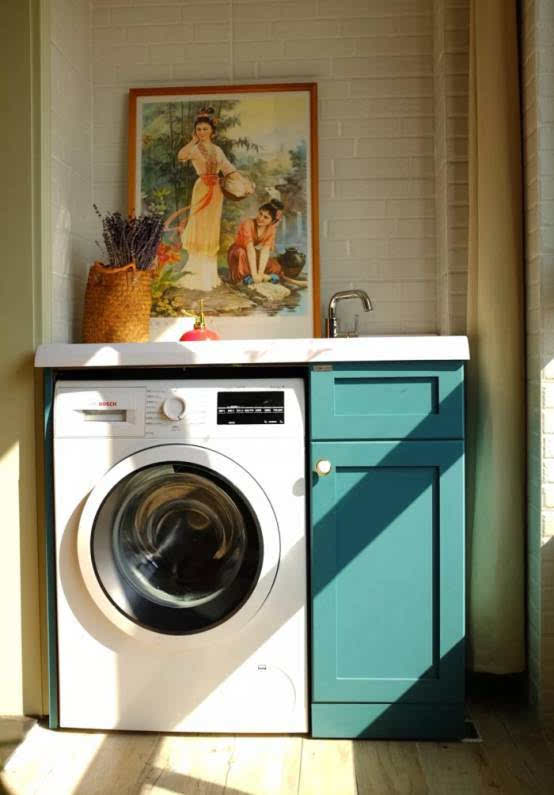 洗衣机放阳台的策略_阳台是否可以装洗衣机_阳台洗衣台设计cad图片