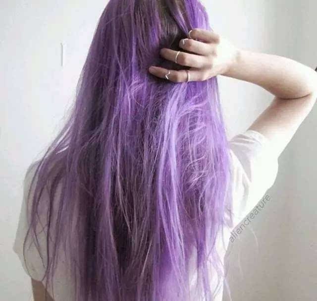 紫茶色头发图片效果图图片