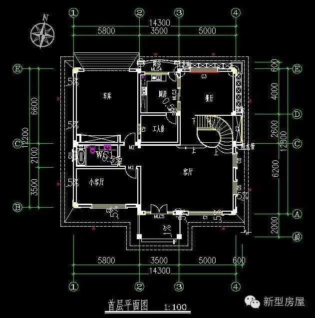 半旋轉樓梯挑空客廳落地窗的鄉村豪宅只要40萬