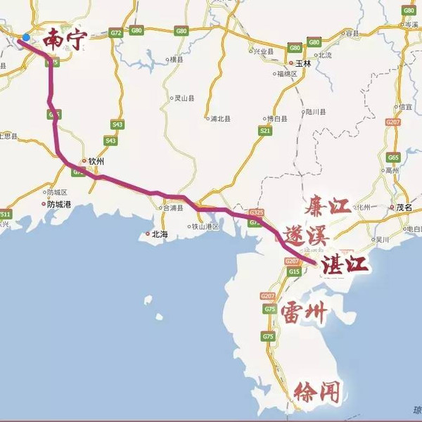 湛江到南宁高速公路图图片