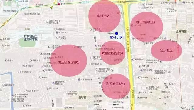 海珠区重点小学招生地段划分地图