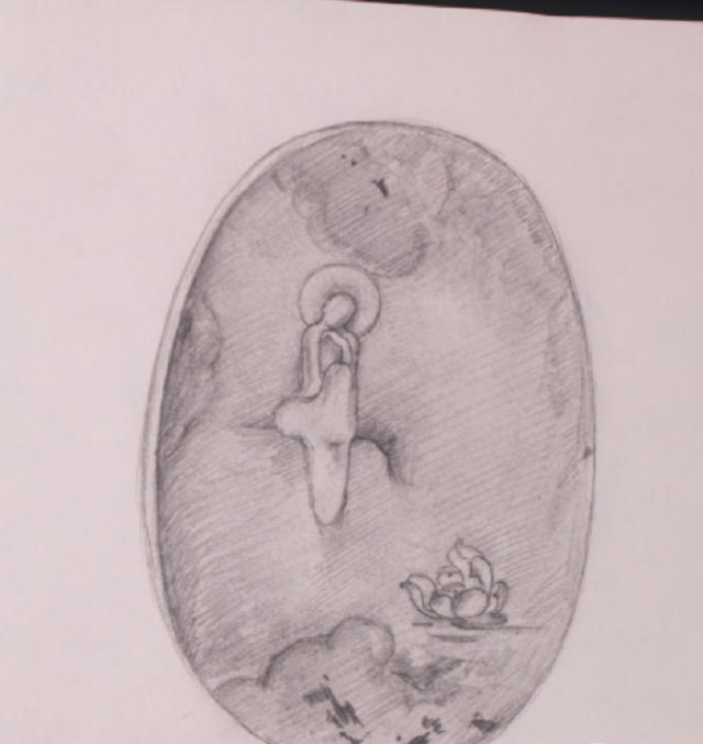 玉雕荷花手稿图片