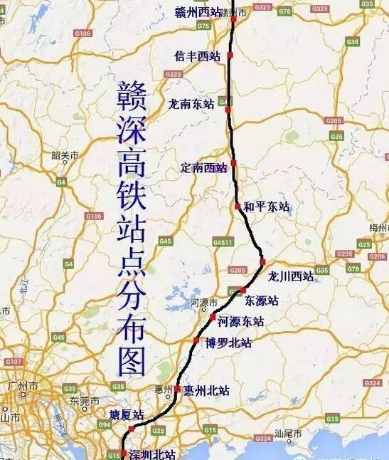 赣深高铁 线路图图片