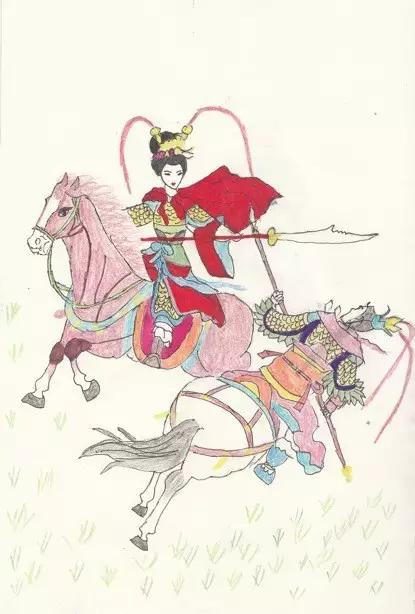 穆桂英骑马图片