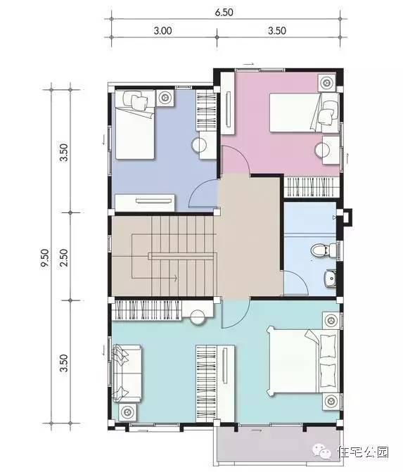 7米x11米自建房平面图图片