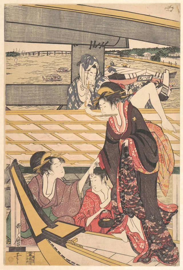 日本手工浮世绘春画卷图片