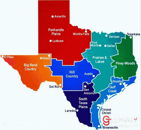 美国德克萨斯州位置图图片
