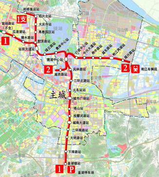 規劃2016～2021年示意圖)從最新公佈的路線圖來看,紹興地鐵2號線已經