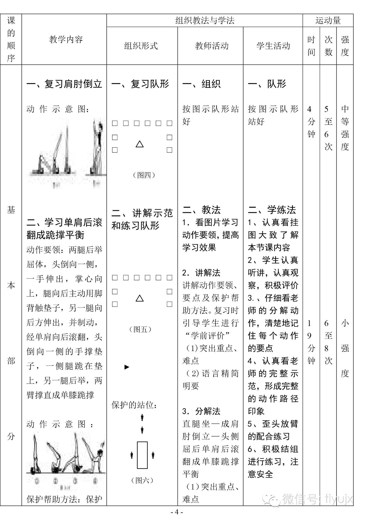 肩肘倒立接单肩后滚翻成单膝跪撑平衡