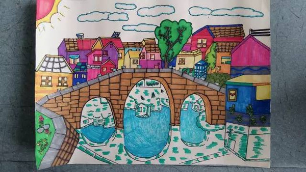 泉州洛阳桥儿童绘画图片