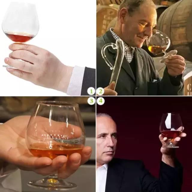 (1)既然说白兰地杯和葡萄酒杯有相似之处,那么用喝葡萄酒的持杯方式来