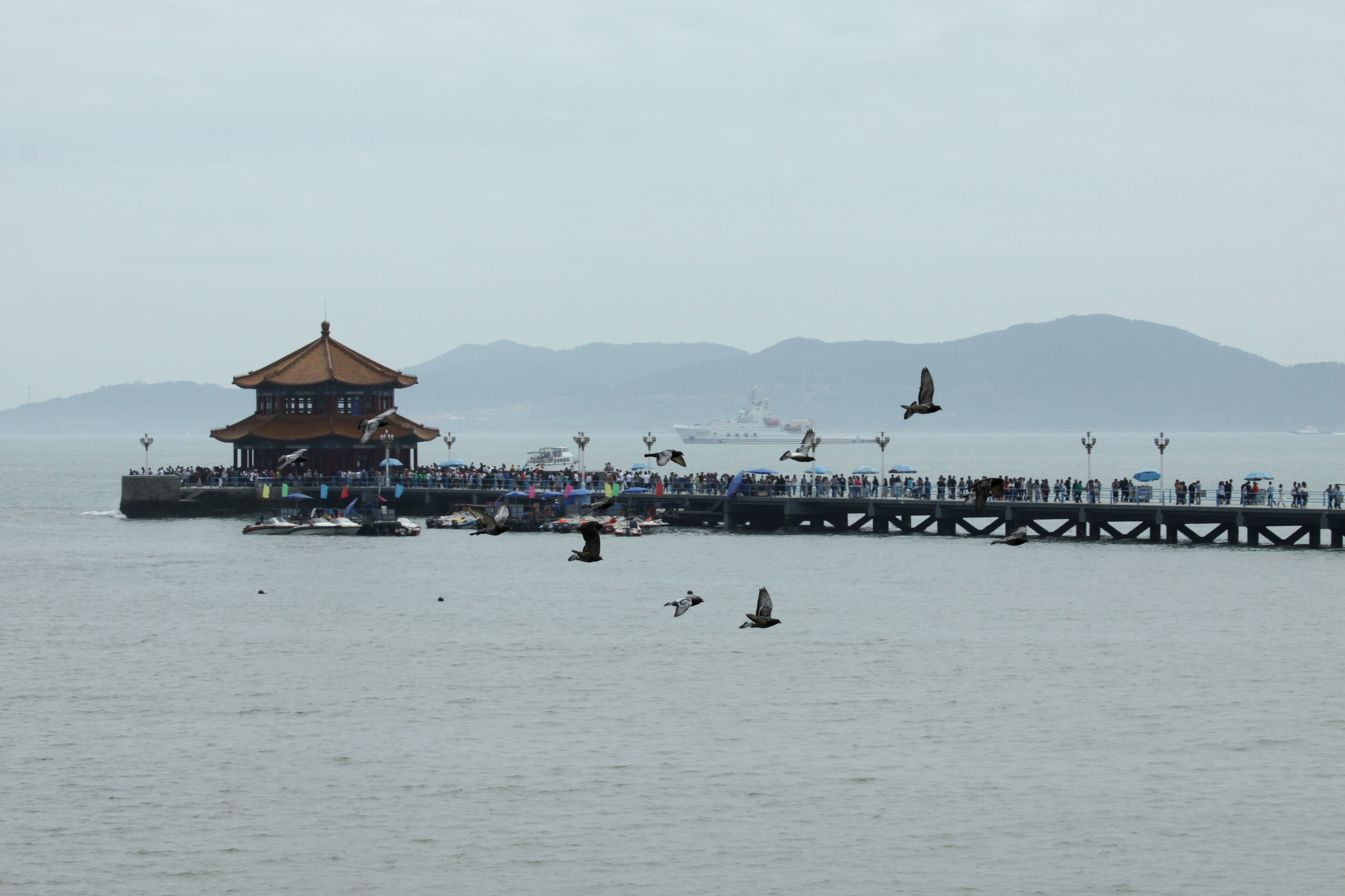 青岛旅游欢乐季开启 美女海边自拍清新女神范儿