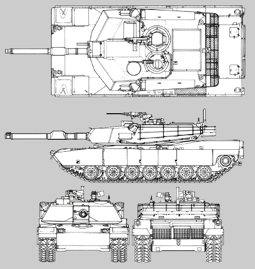 m1a1艾布拉姆斯三视图图片