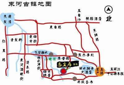 束河古镇的地图和古城一样,为游客指明了路线   不过我们是路痴,都