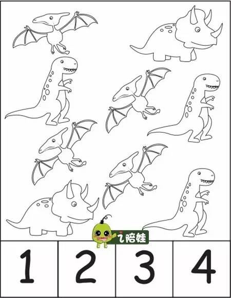 数字变恐龙的简笔画图片