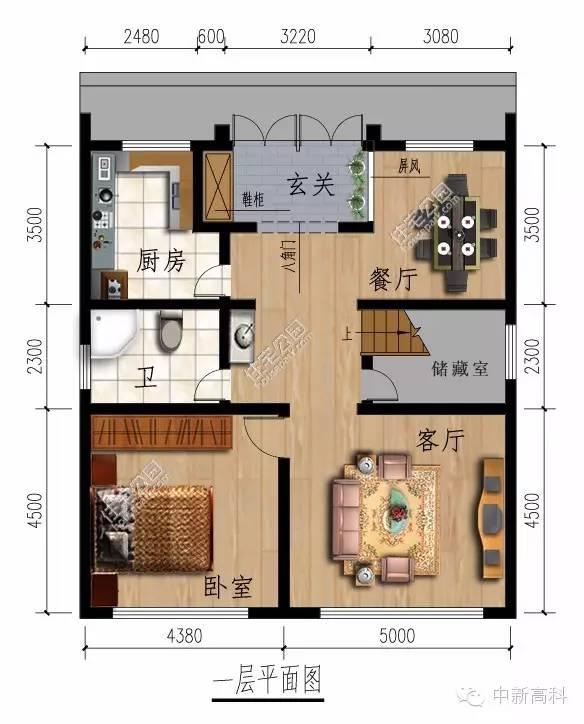 新農村中式民居自建房 10米x11米 坐南朝北