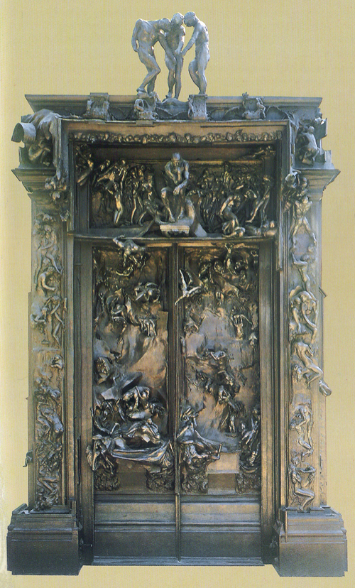 在《地狱之门》中,罗丹以诗人但丁的《神曲·地狱篇》为蓝本,将地狱中