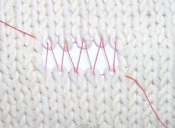 缝补毛衣针法图解图片
