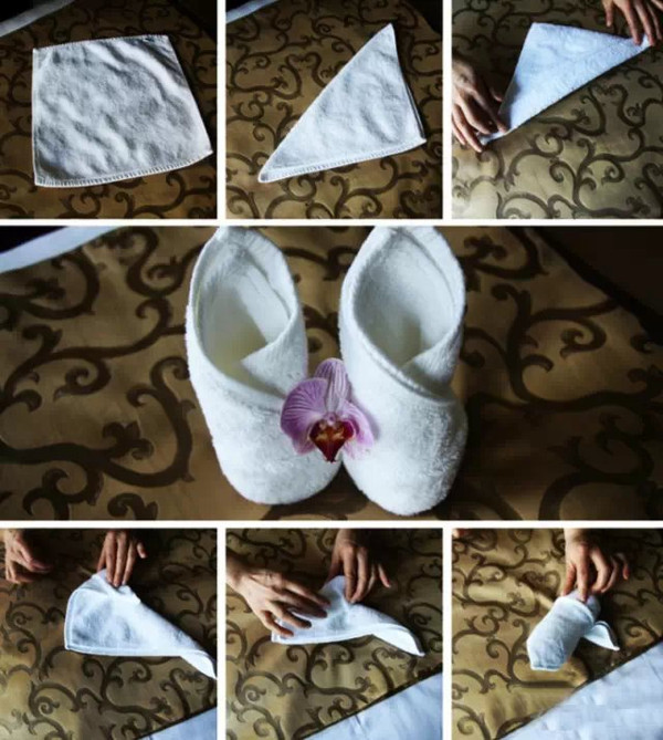 浴巾怎么叠成花朵图片