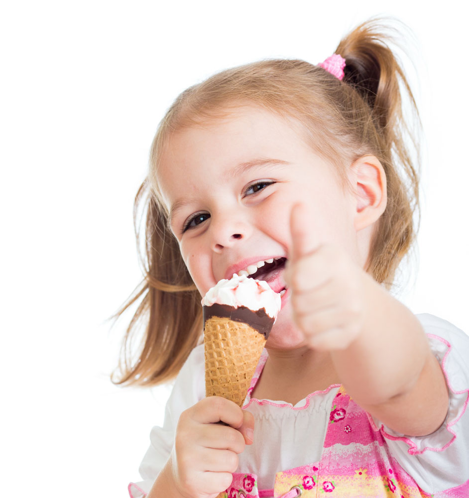 小女孩吃冰淇淋表情包图片
