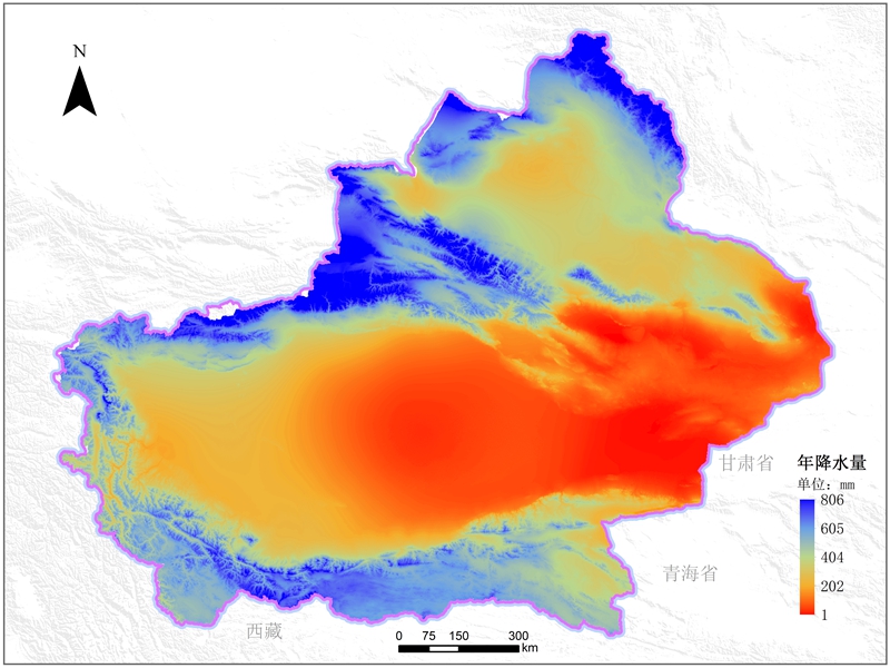 新疆年降水量分布图图片