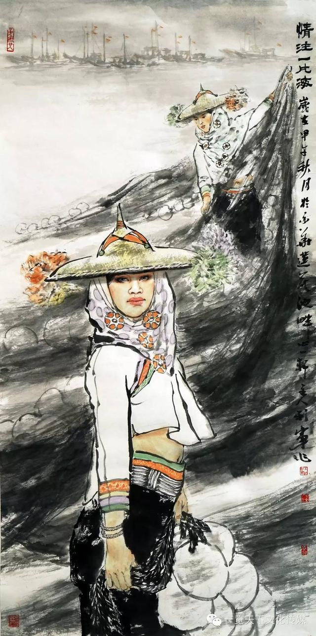 惠安女国画图片