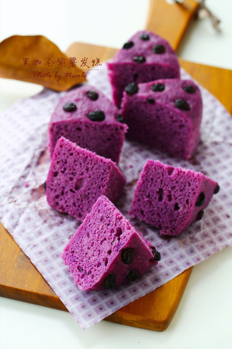 为浪漫七夕涂一抹漂亮紫色黑加仑紫薯发糕
