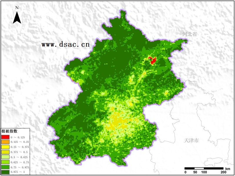 北京市植被指数ndvi 可检测植被生长状态