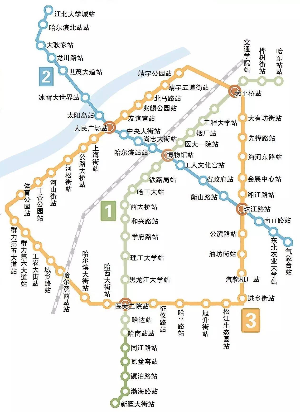 哈尔滨地铁高清线路图图片
