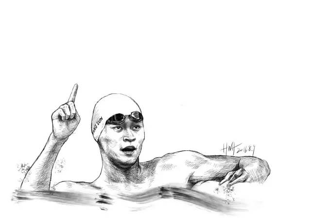 跳水运动员素描图片