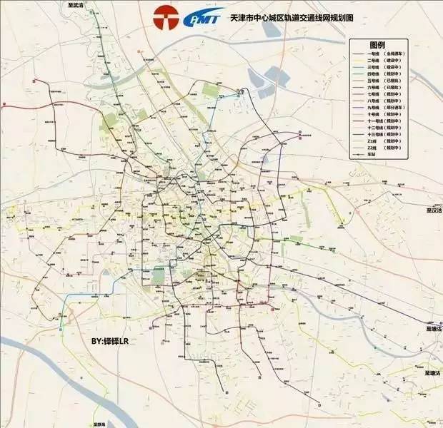 依據城市總體規劃和綜合交通規劃,天津市城市軌道交通遠景年線網由28