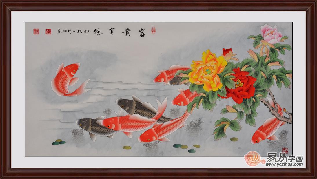 納福的九魚圖:自古以來九魚圖風水寓意就非常美好,有鯉魚跳龍門之說