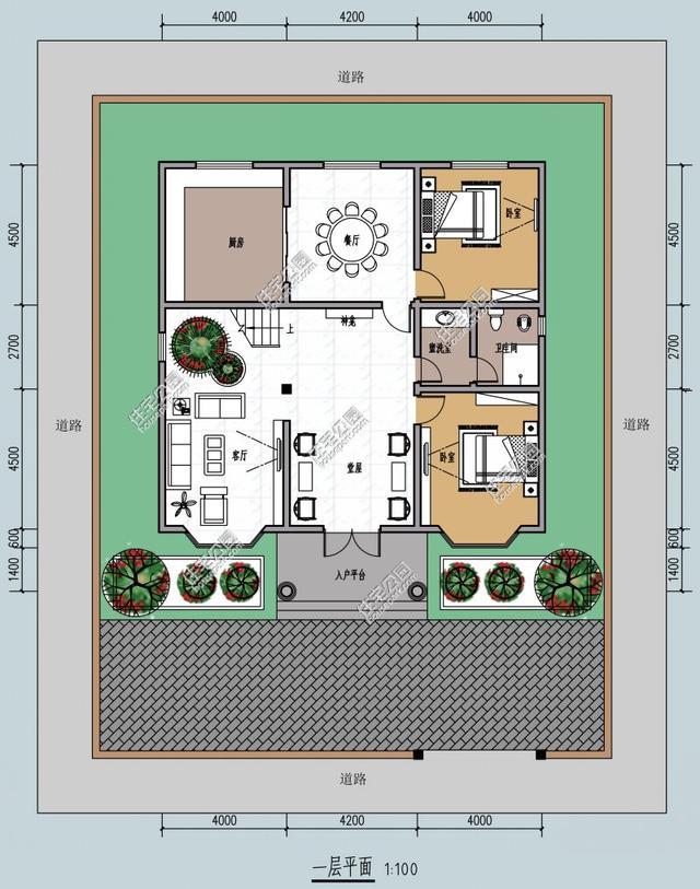 12x13米 带堂屋神位自建房户型分享 含全图